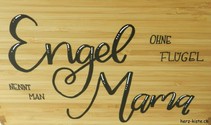 Handlettering für den Muttertag: Engel ohne Flügel nennt man Mama