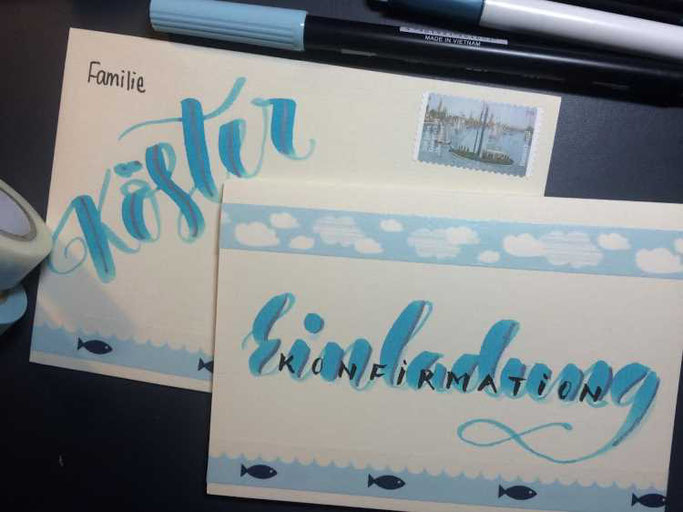Letter Lovers zwischen2stuehlen: Handlettering Anleitung für eine Karte