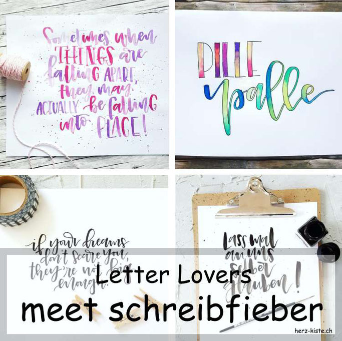 Letter Lovers in der Herz-Kiste: schreibfieber zu Gast mit einer Anleitung für geletterte Schlüsselanhänger