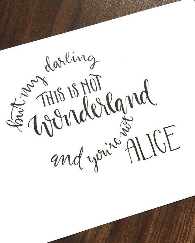 Letter Lovers Charmingletters: Handlettering this is not wonderland