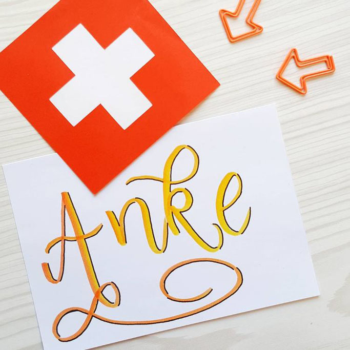 Schweizerdeutsches Lettering: Anke (Begriff für Butter)
