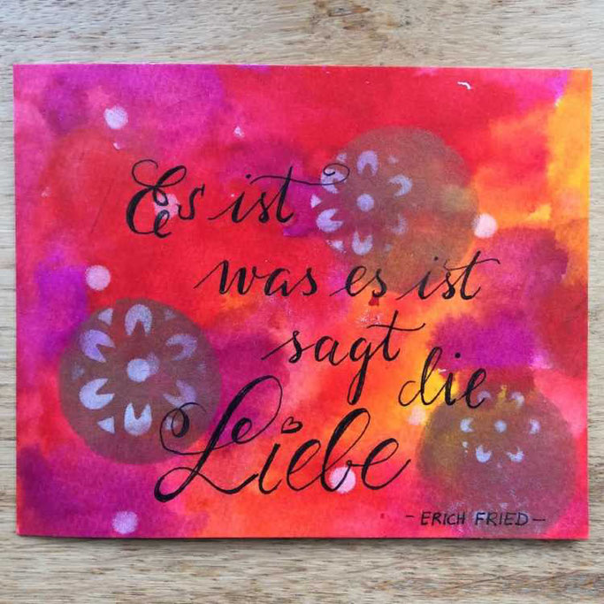 Letter Lovers tradonde: Spruch Es ist was es ist sagt die Liebe mit der Bokeh Technik