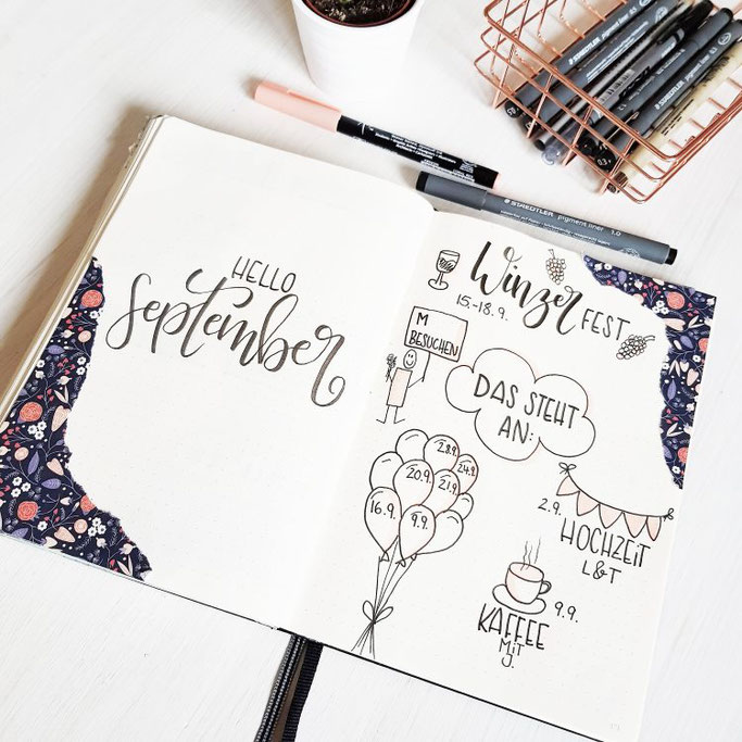 Lettering Hallo September - mit Winzerfest und Geburtstagen - Letter Lovers frl.stucki
