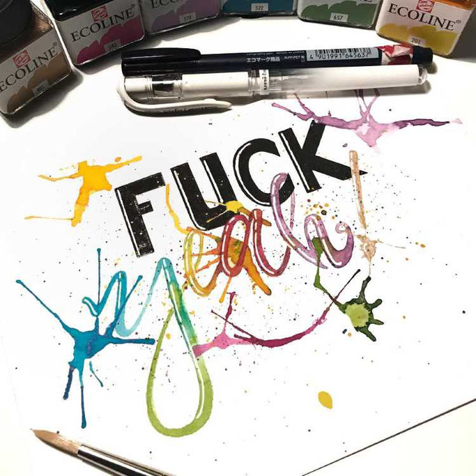 Letter Lovers stickynote.lettering: Handlettering Fuck yeah