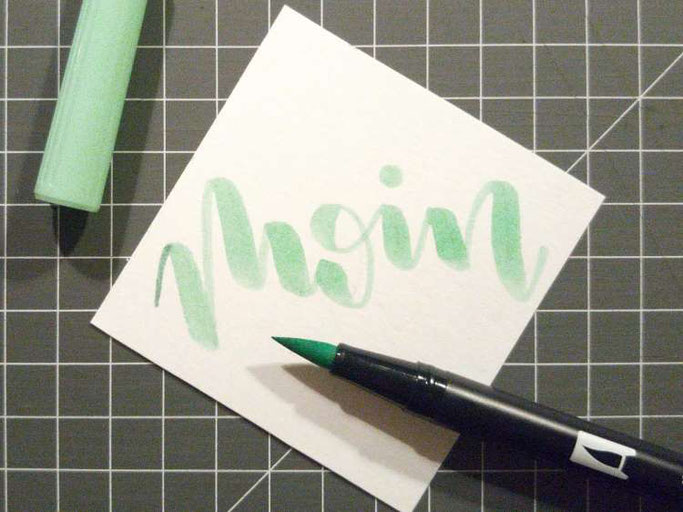 Letter Lovers kvittje: Anleitung zum Blending mit Brushpens - Schritt 1