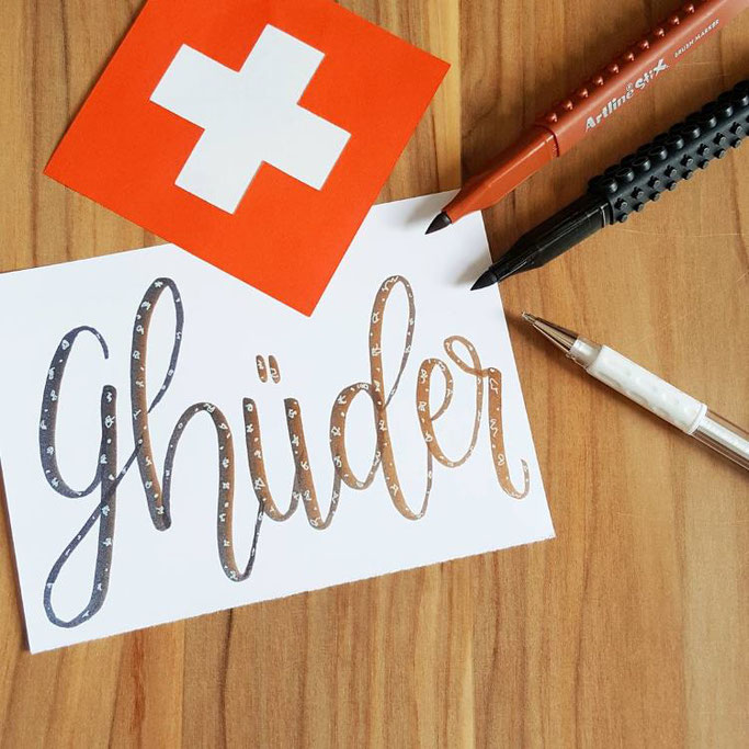 Lettering auf Schweizerdeutsch: Ghüder (Abfall)