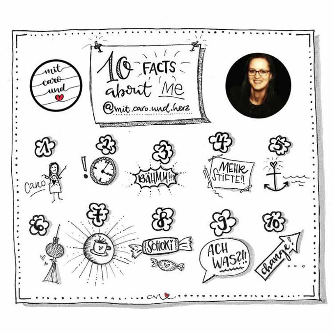 Letter Lovers mit.caro.und.herz - 10 Facts about me - Lettering & Doodle