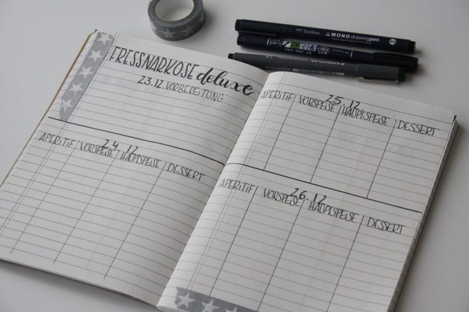 DIY Weihnachtsplanner mit Lettering - Fressnarkose deluxe