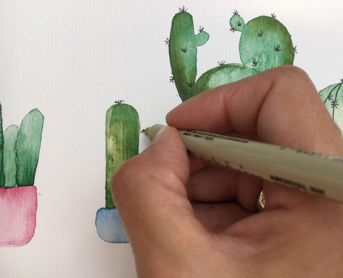 Watercolor Kakteen - Handlettering Anleitung zum selber machen (Letter Lovers herzimbauch)