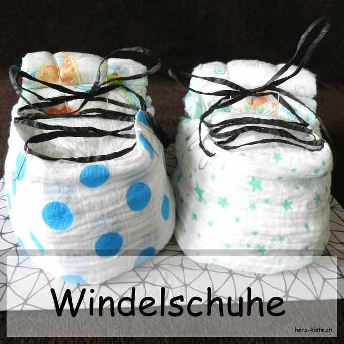 Windelschuhe - Geburtsgeschenk für Zwillinge