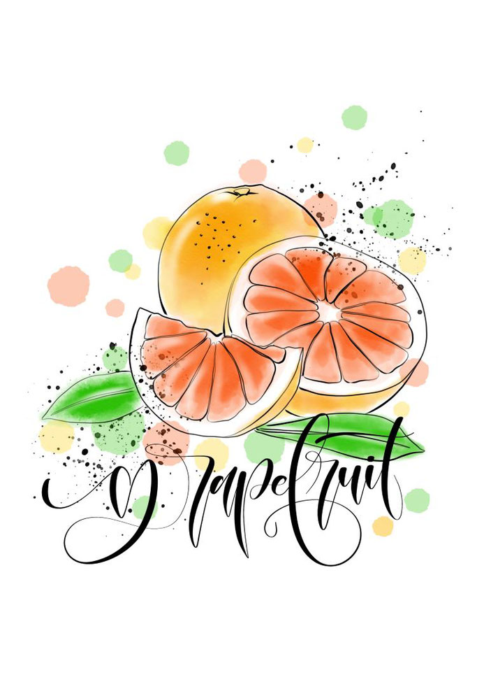 Lettering mit Bild - grapefruit (Letter Lovers mel_lettering)