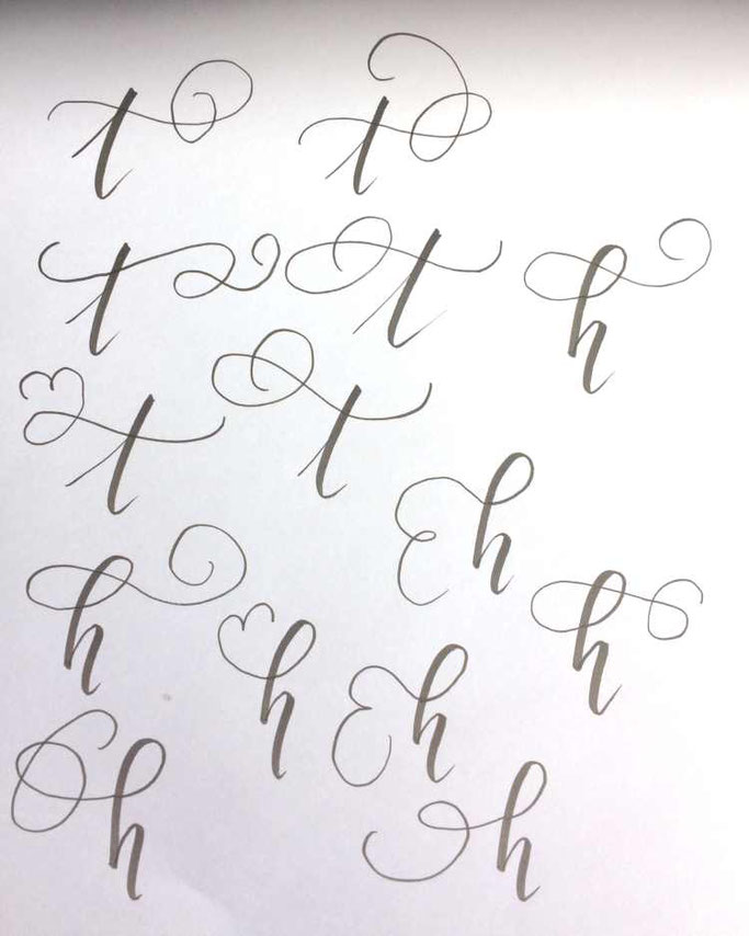 Letter Lovers tiniletters: Handlettering Anleitung Schnörkel: t - h