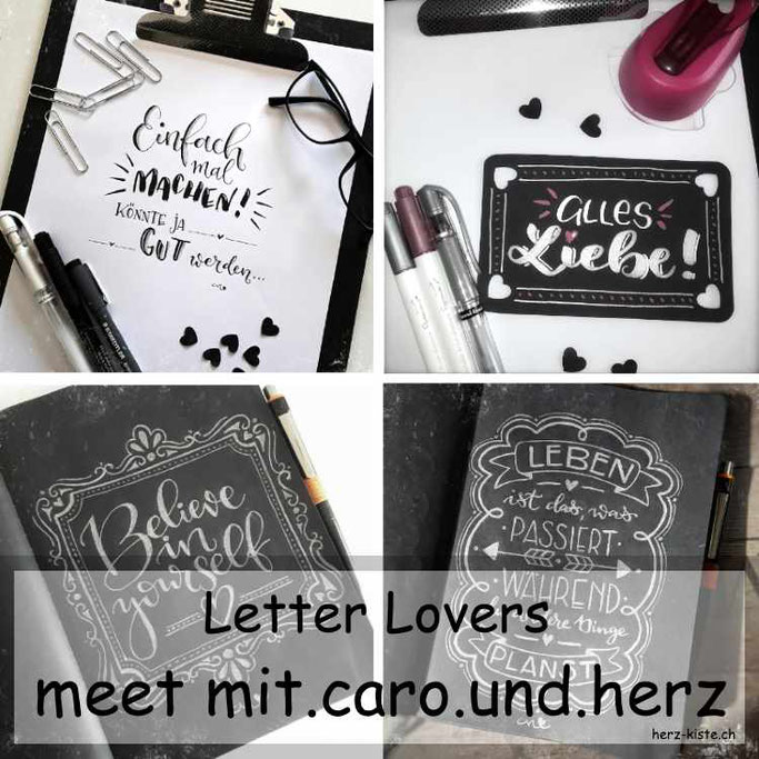 Letter Lovers: mit.caro.und.herz zu Gast in der Herz-Kiste inklusive einer Anleitung um Geschenkanhänger selber zu machen und zu Lettern