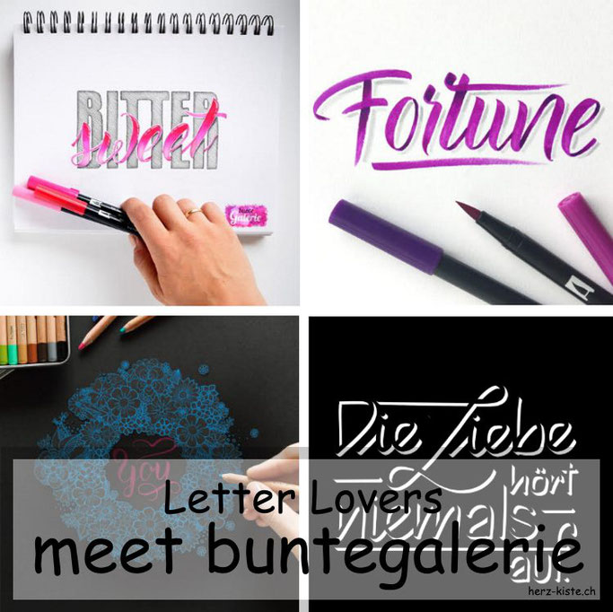 Letter Lovers in der Herz-Kiste: buntegalerie zu Gast mit einer Anleitung für 3D-Buchstaben Lettering