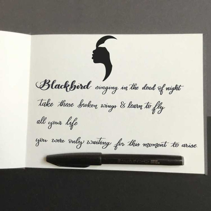 Letter Lovers Zeitanker: Handlettering quote Blackbird