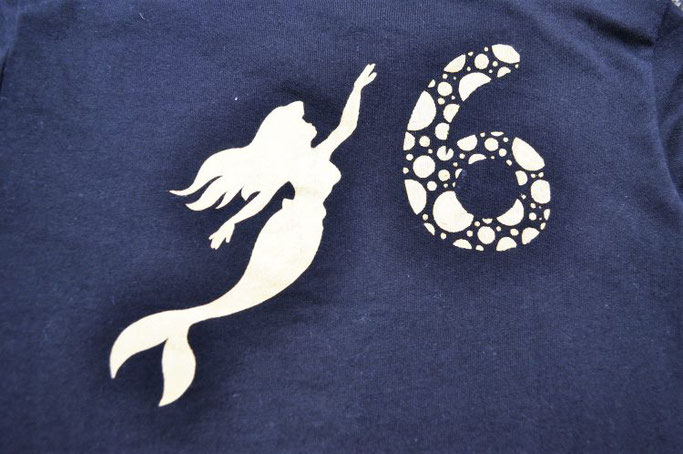 DIY Anleitung für Lettering auf T-Shirt... Meerjungfrau mit 6