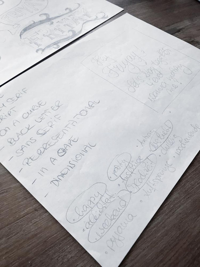 Letter Lovers wildhippiecom Anleitung für ein Lettering Layout: Schritt 1 - Begriffe zuordnen