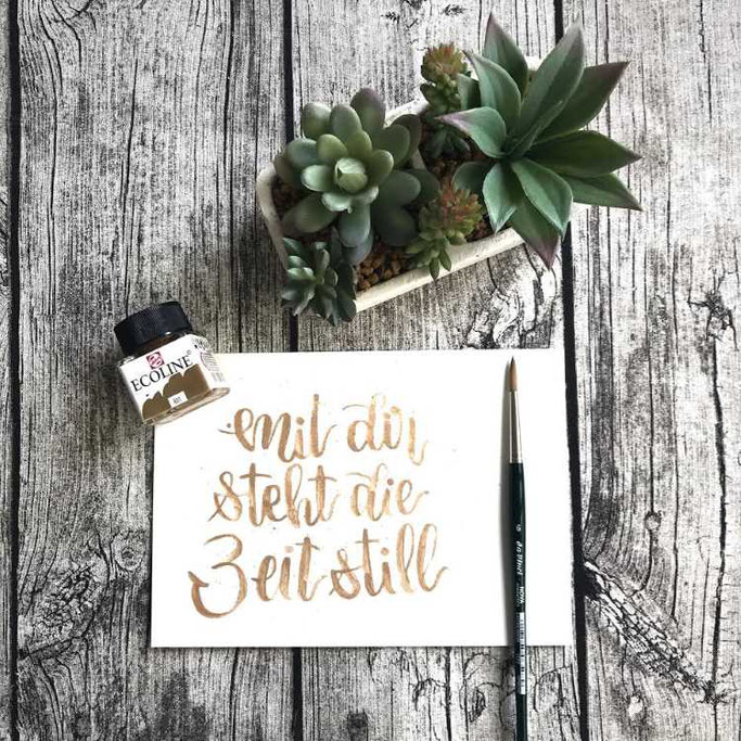 Letter Lovers stickynote.lettering: Handlettering Mit dir steht die Zeit still