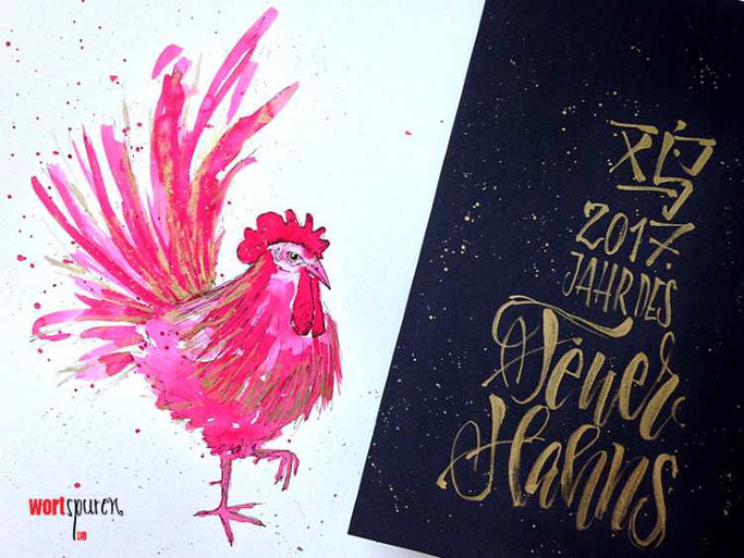 Letter Lovers Wortspuren: Handlettering Feuerhahn