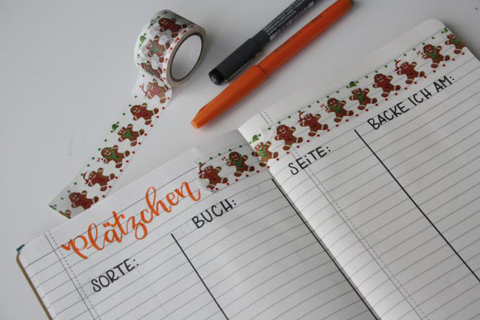 DIY Weihnachtsplanner mit Lettering - Plätzchen