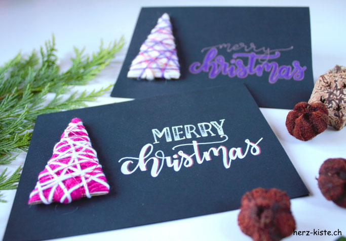 Merry Christmas - DIY Weihnachtskarte selbermachen