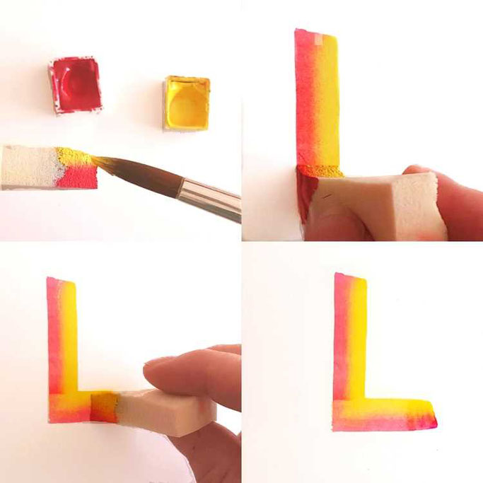 Handlettering Anleitung: Lettering mit einem Kosmetikschwamm