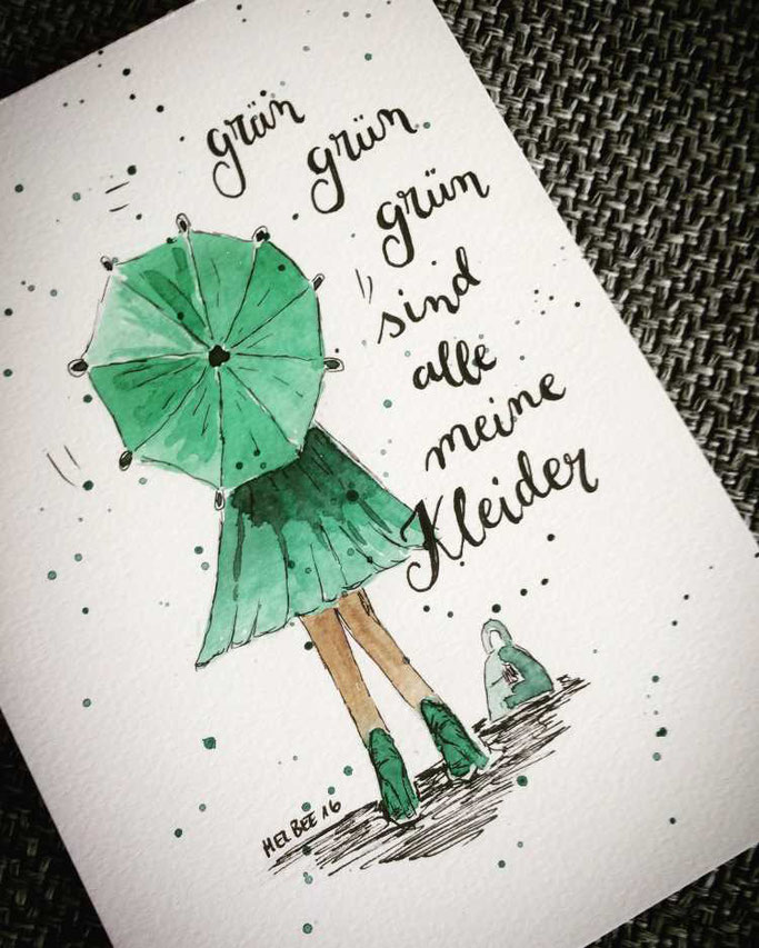 Letter Lovers aponi72: Handlettering grün grün grün sind alle meine Kleider