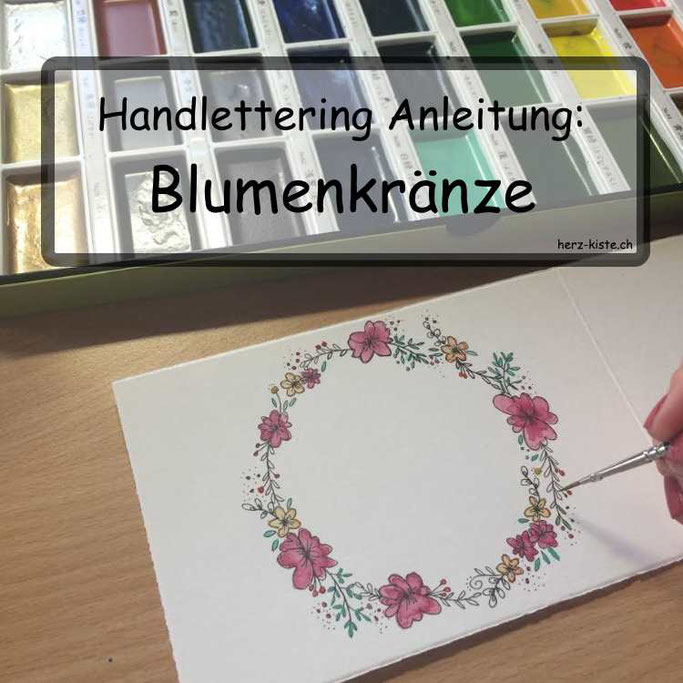 Handlettering Anleitung: Blumenkränze malen