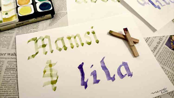 Letter Lovers mamsi.lila: Wäscheklammerkalligraphie Anleitung