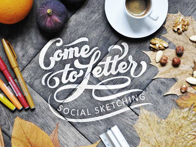Letter Lovers robert_lettering: Handlettering Spruch Come to Letter - Social Sketching