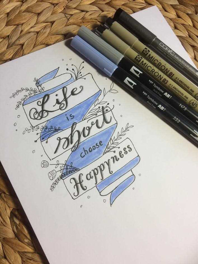 Letter Lovers aponi72: Handlettering Anleitung Banner zeichnen Schritt 5