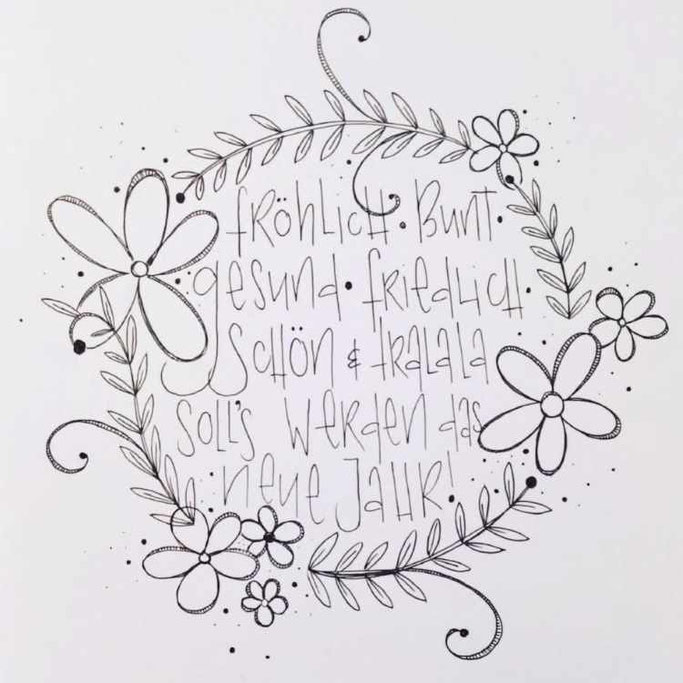 Letter Lovers st__ee: Handlettering fröhlich bunt gesund friedlich schön und tralala soll's werden das neue Jahr