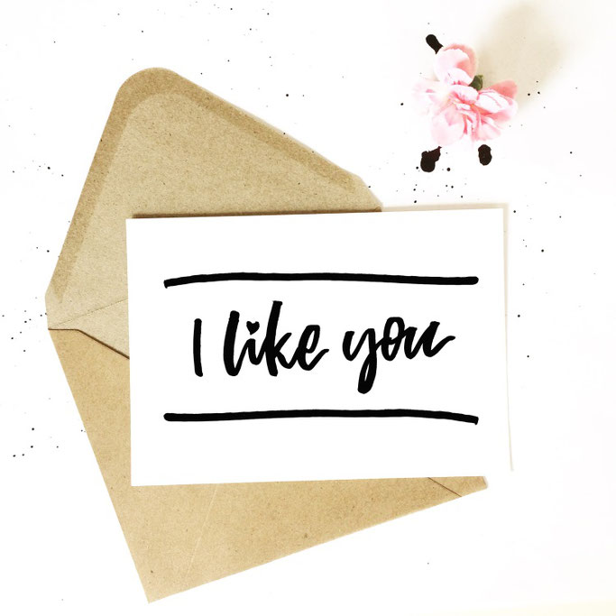 I like you - Zitat im Handlettering Stil von lettering_by_mj