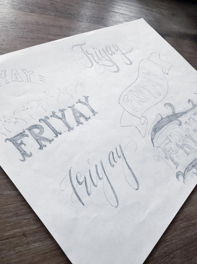 Letter Lovers wildhippiecom Anleitung für ein Lettering Layout: Schritt 2 - Schriftarten austesten