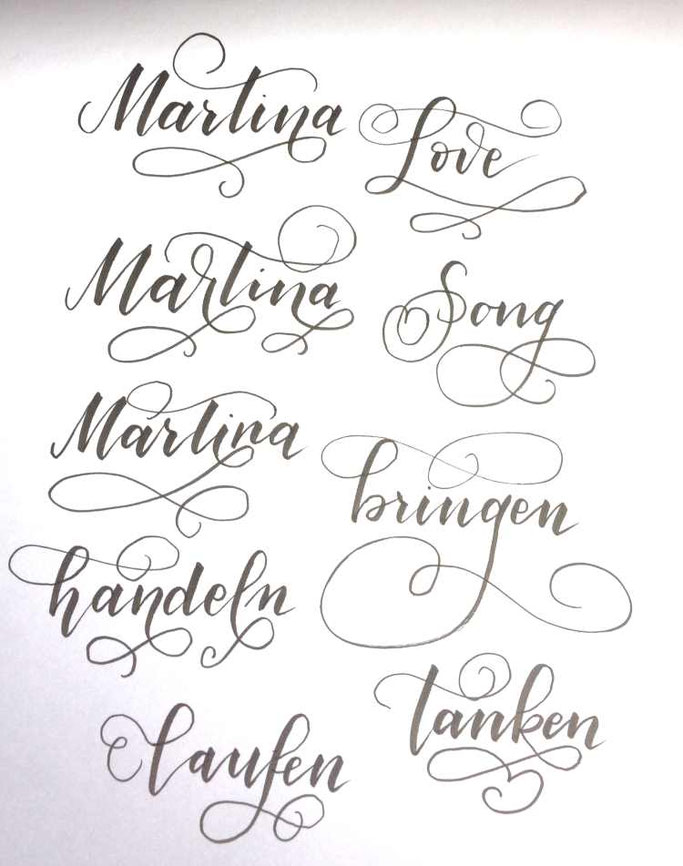Letter Lovers tiniletters: Handlettering Anleitung Schnörkel