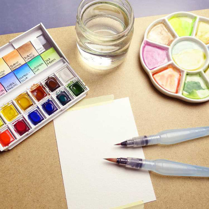 Letter Lovers buntgepinselt: Material für lockere Aquarellblumen