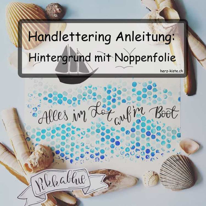 Handlettering Anleitung: Hintergrund gestalten mit Noppenfolie