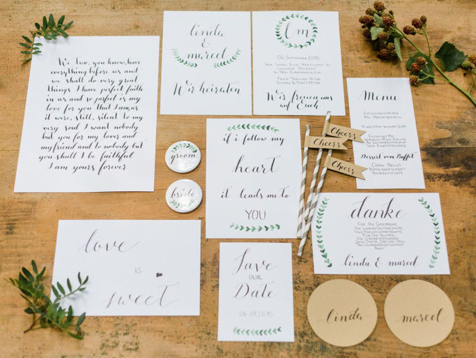 Letter Lovers annakalligraphie: Handlettering Set für eine Hochzeit
