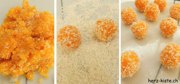 Rezept für Aprikosen-Kokos Pralinen - selber eine leckere Nascherei sagen