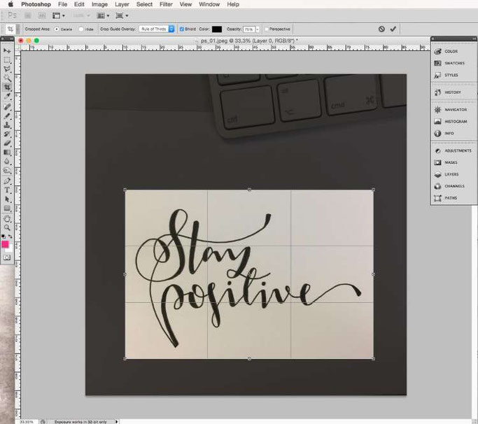 Lettering digitalisieren mit Photoshop - zuschneiden