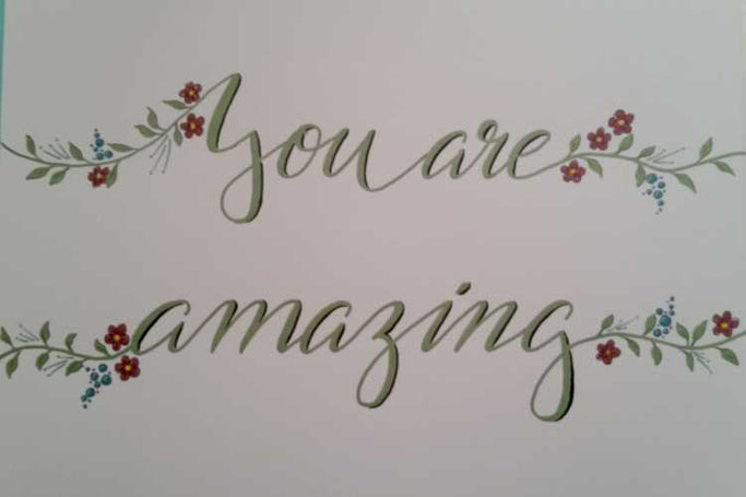 Letter Lovers sunnys_fotos: Handlettering Spruch You are amazing.