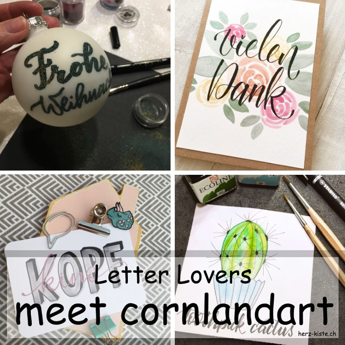 Letter Lovers: cornlandart zu Gast im Lettering Interview mit einer Anleitung für Embossing auf Weihnachtskugeln