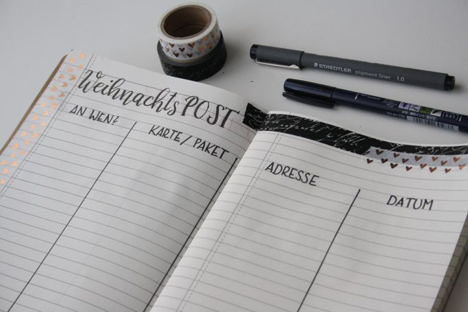 DIY Weihnachtsplanner mit Lettering - Weihnachtspost