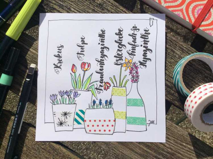 Letter Lovers zwischen2stuehlen: Handlettering verschiedene Blumen