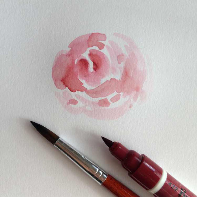 Letter Lovers unakritzolina: Anleitung Rosen malen mit Ecoline Brushpens