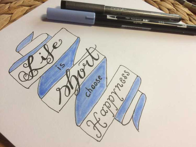 Letter Lovers aponi72: Handlettering Anleitung Banner zeichnen Schritt 4