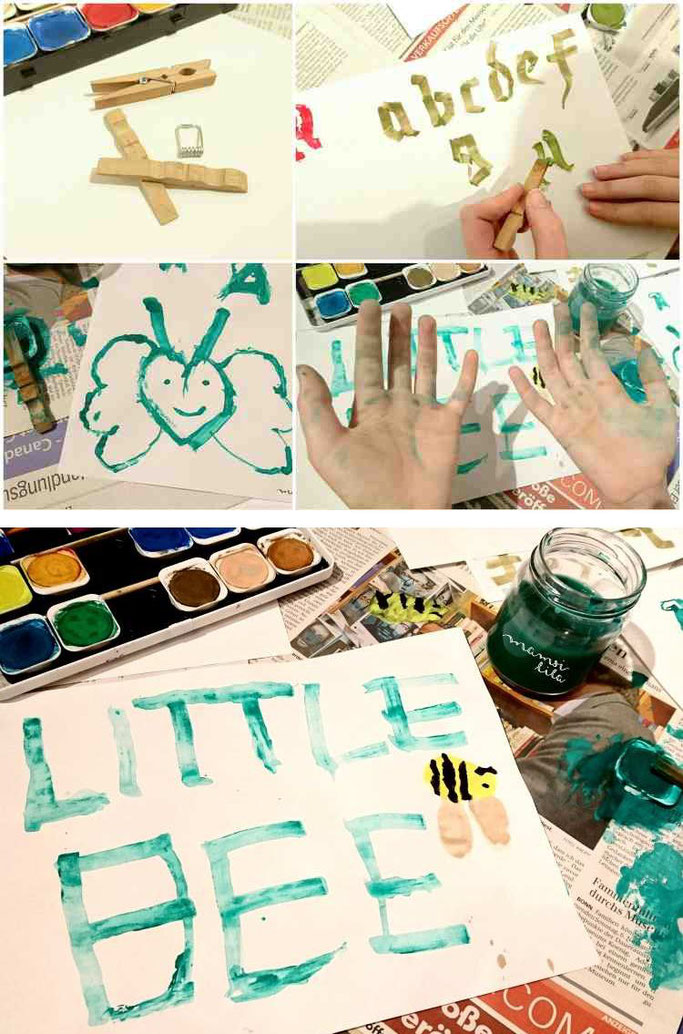 Handlettering Anleitung: Kalligraphie mit einer Wäscheklammer