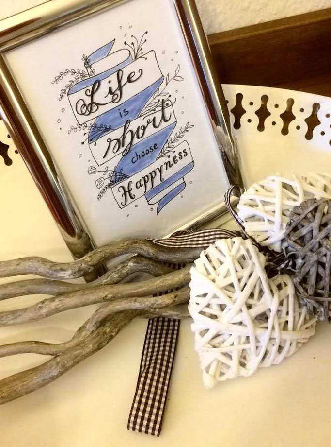 Letter Lovers aponi72: Handlettering mit Anleitung - Life is short choose Happyness