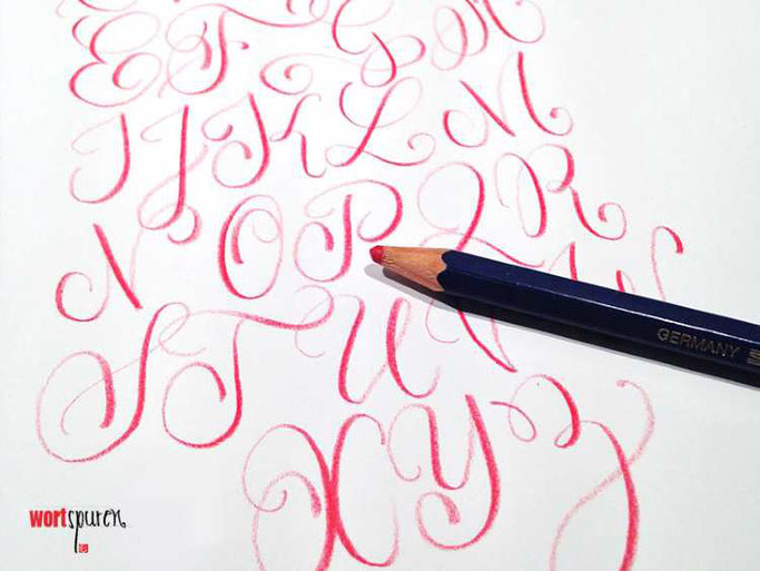 Letter Lovers Wortspuren: Handlettering Buntstiftlettering