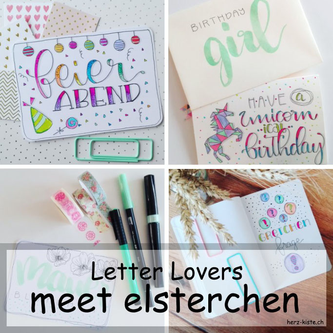 Letter Lovers - elsterchen zu Gast mit einer Anleitung für eine Geburtstagskarte mit Wimpelkette